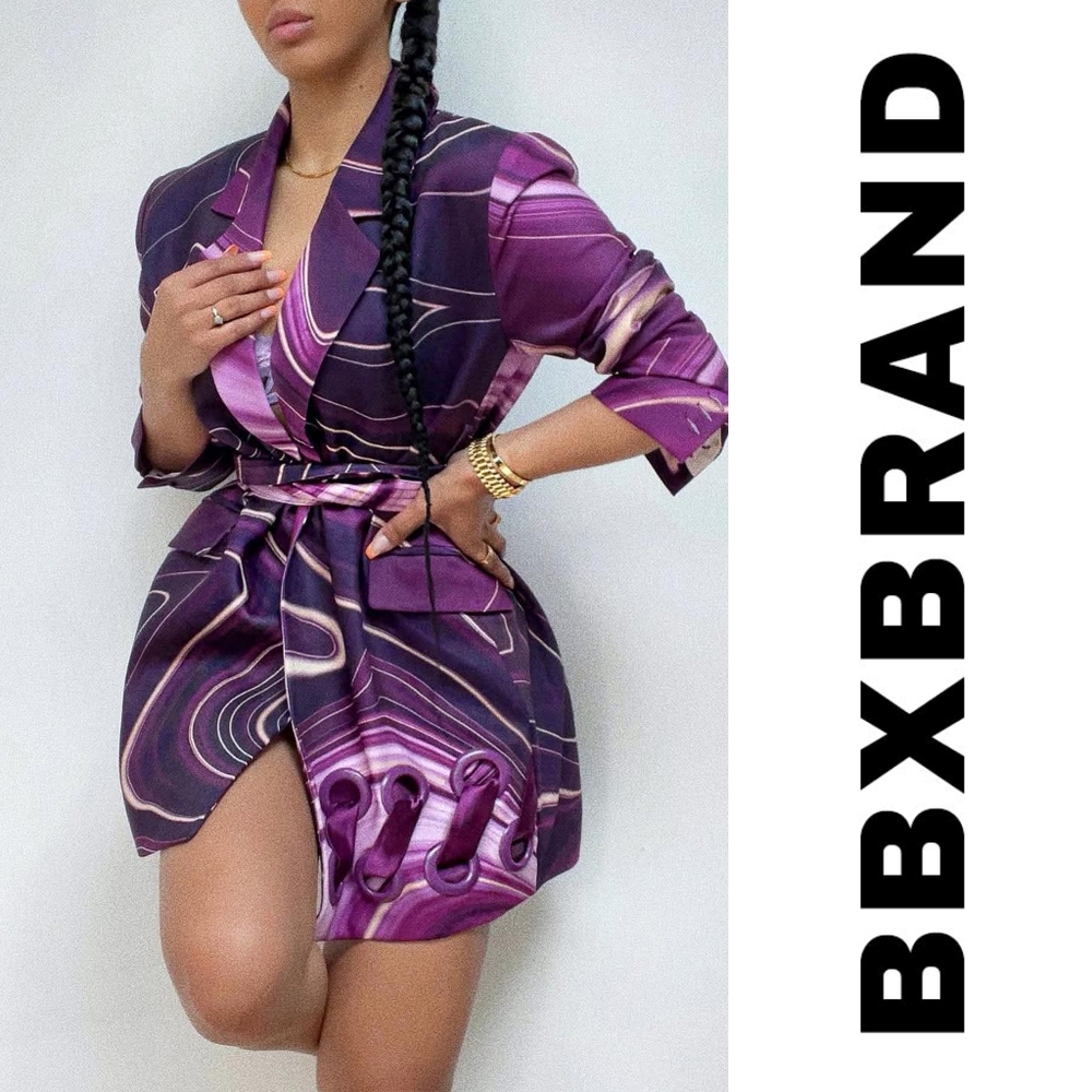 BBXBRAND Violet Orbit Suit Jacket Dress
